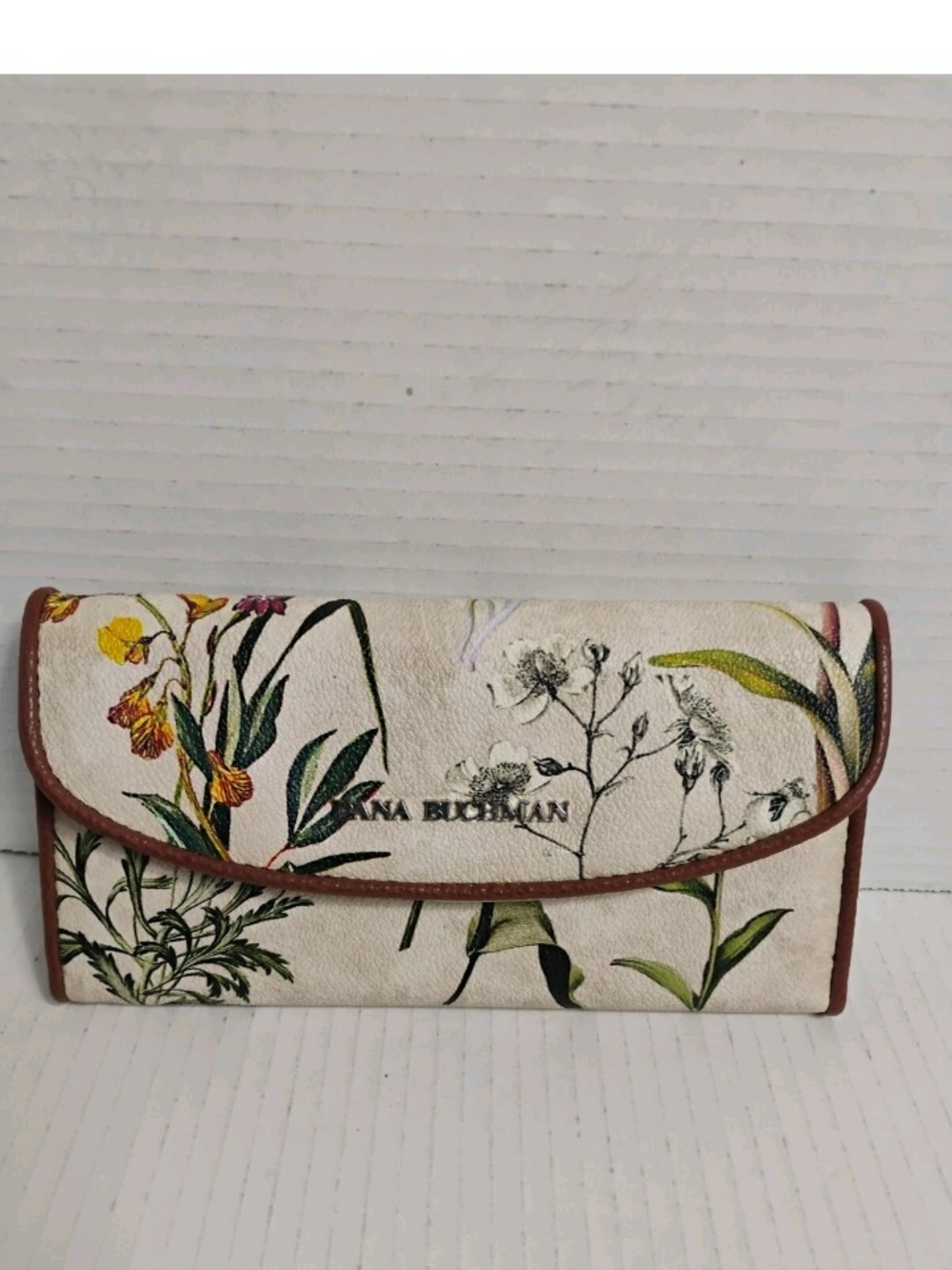 Dana Buchman Floral Print Clutch Wallet - Cream